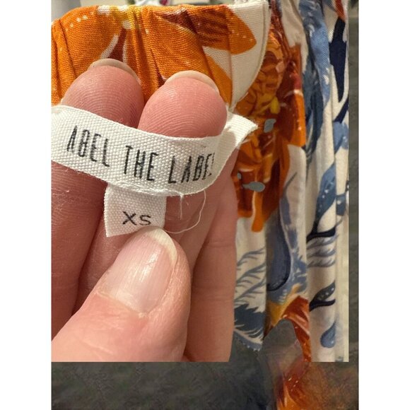 Anthropologie Floral Maxi Dress - Orange and Blue - Picture 7 of 8